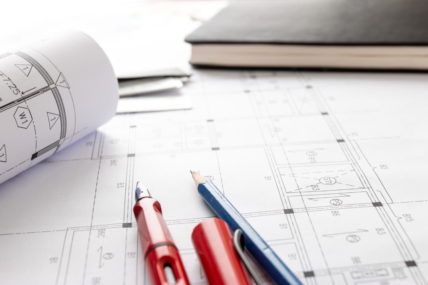 rolls-architecture-blueprints-house-plans-table-architect-drawing-tools